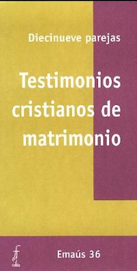 Testimonios cristianos de matrimonio, de Varios autores | portada del libro