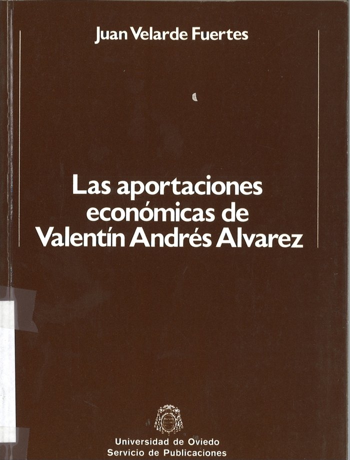 Las aportaciones económicas de Valentín Andrés, de Velarde Fuertes | portada del libro