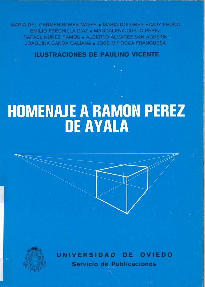 Homenaje a Ramón Pérez de Ayala, de Bobes Naves | portada del libro