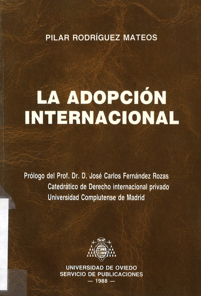 La adopción internacional, de Rodríguez Mateos, Pilar | portada del libro
