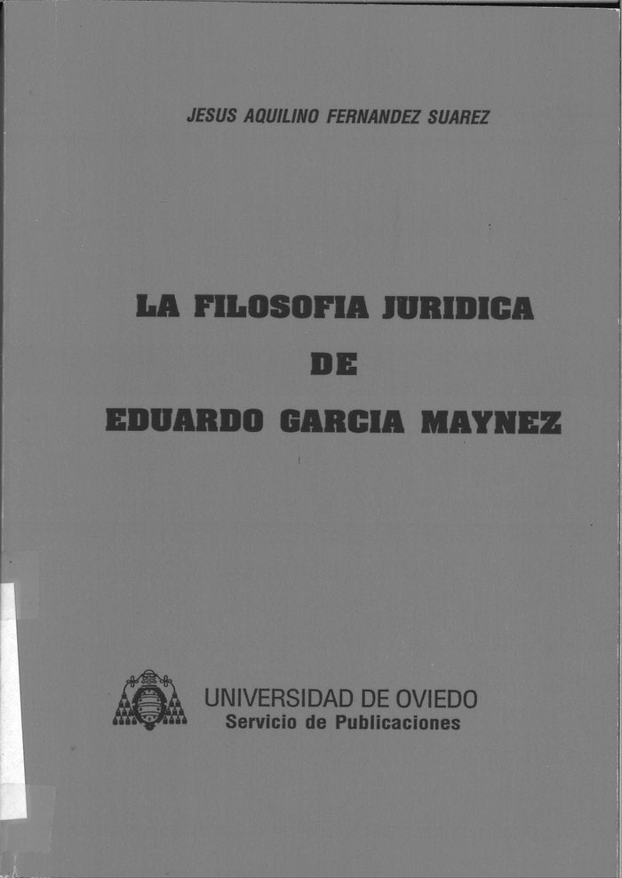 La filosofía jurídica de Eduardo García Máynez, de Fernández Suárez | portada del libro