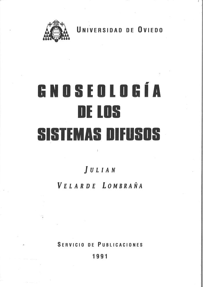 Gnoseología de los sistemas difusos, de Velarde Lombraña | portada del libro