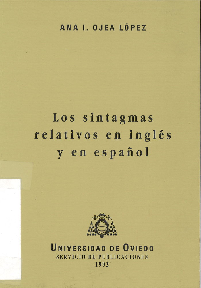 Los sintagmas relativos en inglés y en español, de Ojea López | portada del libro