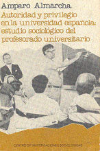 Autoridad y privilegio en la universidad española, de Almarcha Barbado | portada del libro