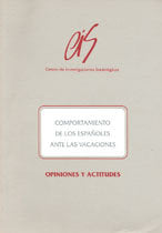 Comportamiento de los españoles ante las vacaciones, de Azofra Márquez, María José | portada del libro