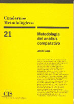 Metodología del análisis comparativo, de Caïs, Jordi | portada del libro