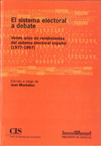 El sistema electoral a debate, de MONTABES | portada del libro