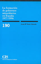 La formación de gobiernos minoritarios en España 1977-1996, de Reniu Vilamala, Josep M.ª | portada del libro
