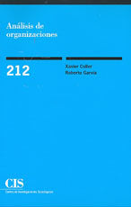 Análisis de organizaciones, de Coller | portada del libro