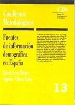 Fuentes de información demográfica en España, de Reher, David-Sven | portada del libro
