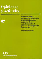 Veinte años de pertenencia de España a la Unión Europea, de Szmolka Vida, Inmaculada | portada del libro