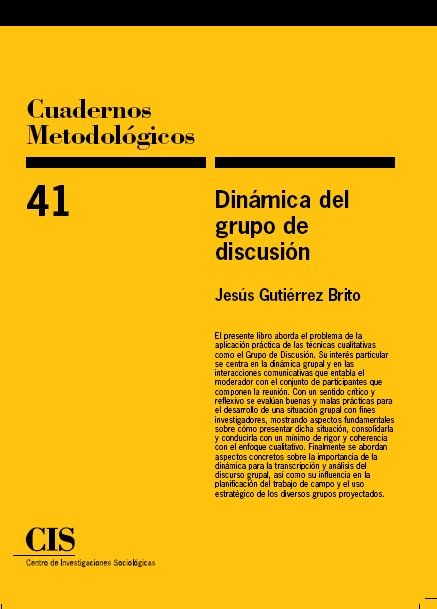 Dinámica del grupo de discusión, de Gutiérrez Brito | portada del libro