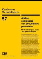 Análisis sociológico con documentos personales, de Rodríguez Jaume, Mª José | portada del libro