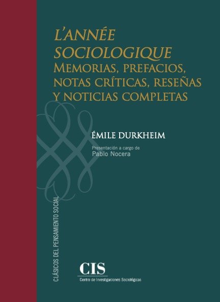 L'Année sociologique, de Durkheim, Émile | portada del libro