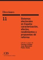 Sistemas electorales en España: caracterización, efectos, rendimientos y propuestas de reforma | portada del libro