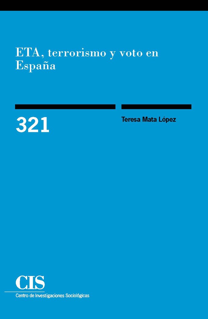 ETA, terrorismo y voto en España, de Mata López, Teresa | portada del libro
