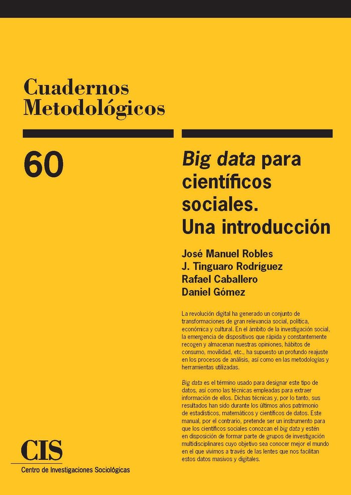 Big data para científicos sociales. Una introducción, de Robles, José Manuel | portada del libro