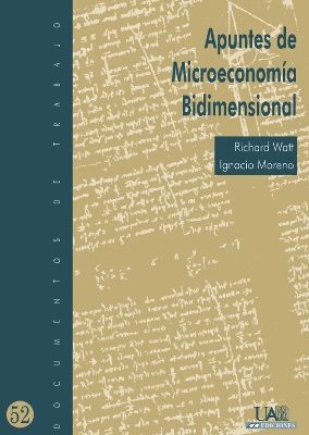 Apuntes de microeconomía bidimensional, de Watt | portada del libro