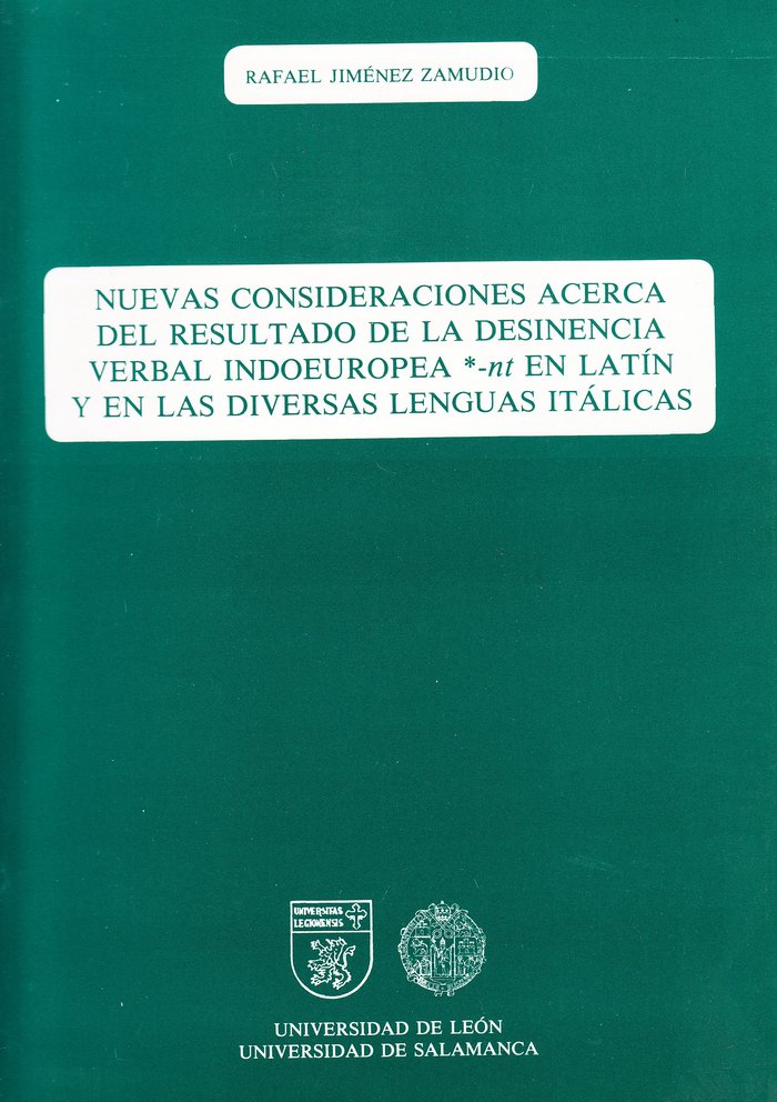 NUEVAS CONSIDERACIONES ACERCA DEL RESULTADO DE LA DESINENCIA, de JIMENEZ ZAMUDIO, RAFAEL | portada del libro