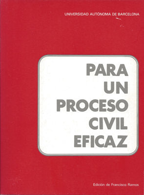 Para un proceso civil eficaz, de Ramos | portada del libro