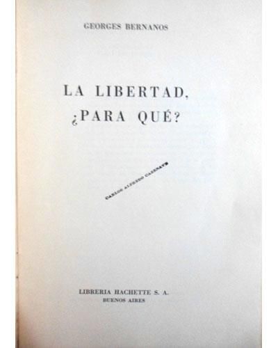 La libertad, ¿para qué?, de Bernanos | portada del libro