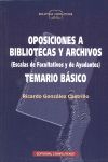 Oposiciones a bibliotecas y archivos, de González Castrillo | portada del libro