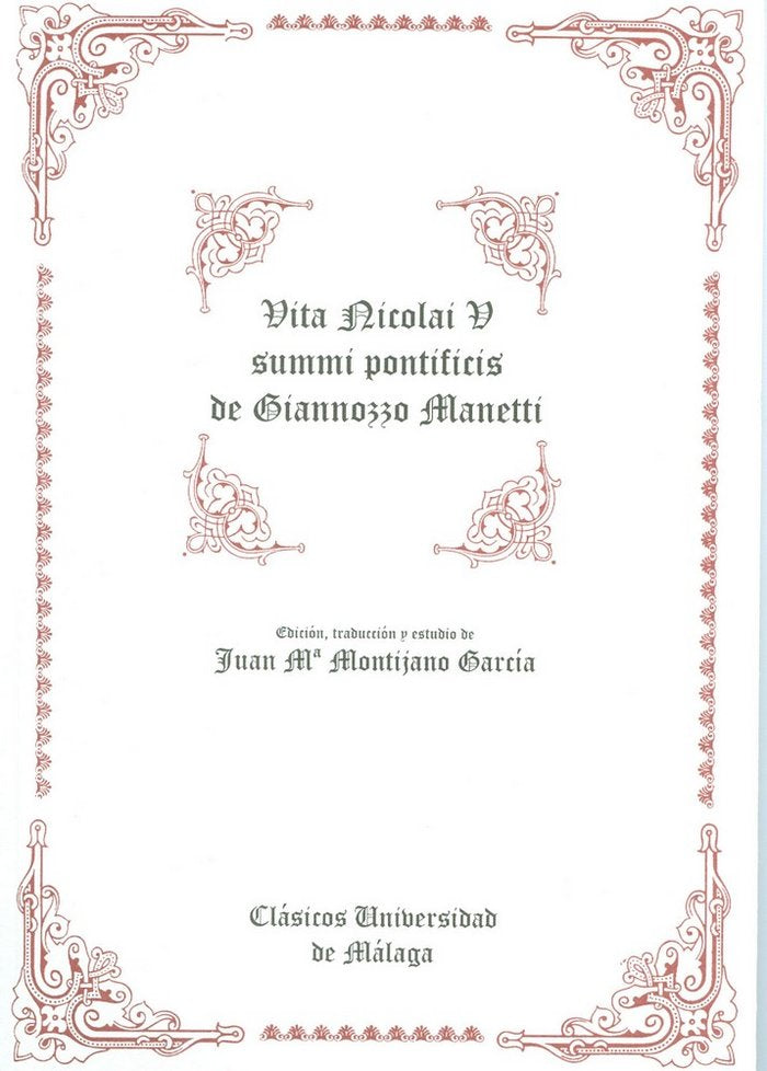 Vita Nicolai V Summi Pontificis, de Manetti | portada del libro