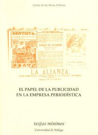 El papel de la publicidad en la empresa periodística, de de las Heras Pedrosa | portada del libro