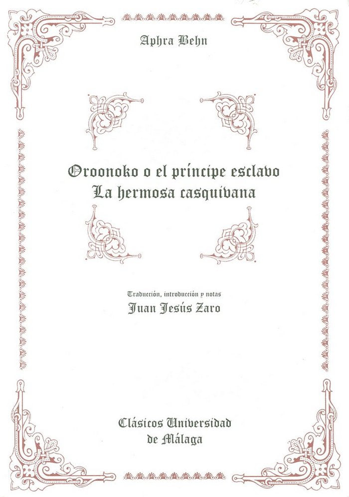 Oroonoko o el príncipe esclavo. La hermosa casquibana, de Behn | portada del libro