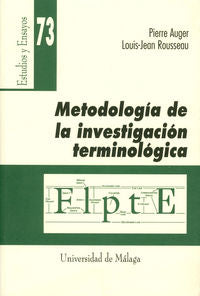 Metodología de la investigación terminológica, de Auger | portada del libro