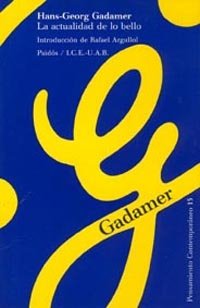 La actualidad de lo bello, de Gadamer | portada del libro