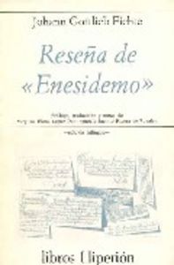 Reseña de "Enesidemo", de FICHTE | portada del libro
