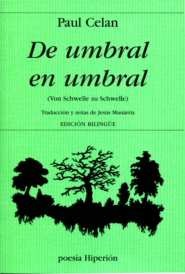 DE UMBRAL EN UMBRAL, de Celan | portada del libro
