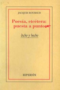 Poesía, etcétera, de Roubaud | portada del libro