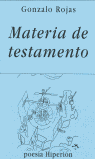Materia de testamento, de ROJAS | portada del libro