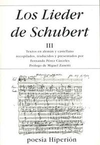 LIEDER DE SCHUBERT,LOS (VOL. III), de SCHUBERT | portada del libro