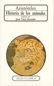 Hª DE LOS ANIMALES (ARISTOTELES), de Aristóteles | portada del libro