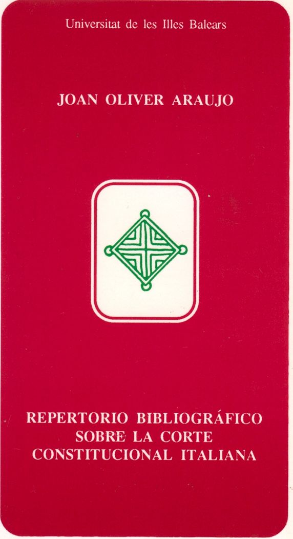 Repertorio bibliográfico sobre la corte constitucional italiana, de OLIVER ARAUJO | portada del libro