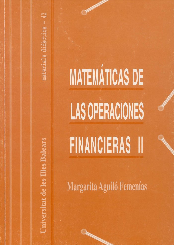 Matemáticas de las operaciones financieras II, de AGUILO FEMENIAS | portada del libro
