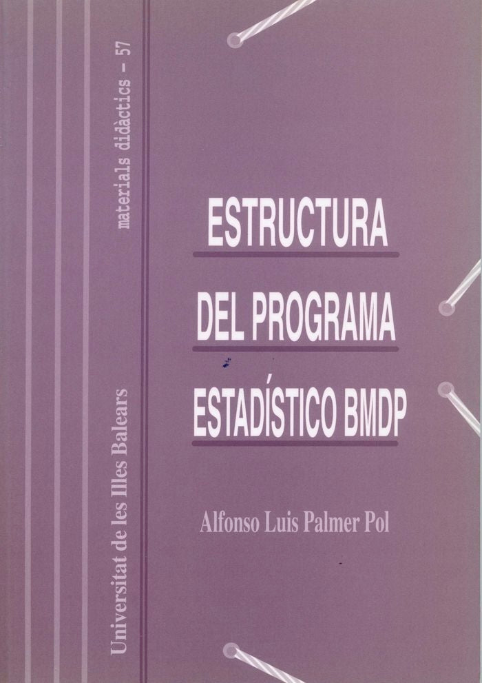 ESTRUCTURA DEL PROGRAMA ESTADISTICO BMDP, de PALMER POL | portada del libro
