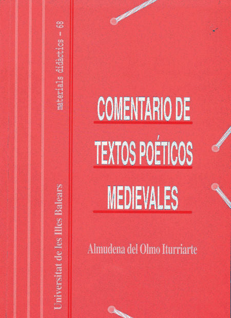 Comentarios de textos poéticos medievales, de del Olmo Iturriarte | portada del libro