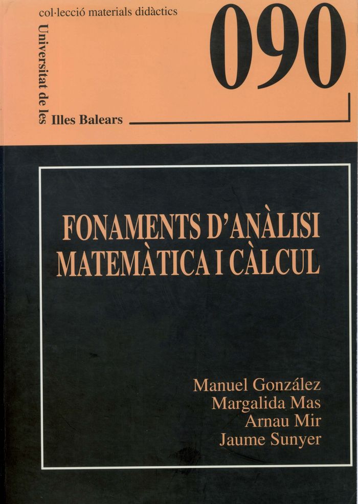 FONAMENT D'ANALISI MATEMATICA I CALCUL, de GONZALEZ HIDALGO | portada del libro