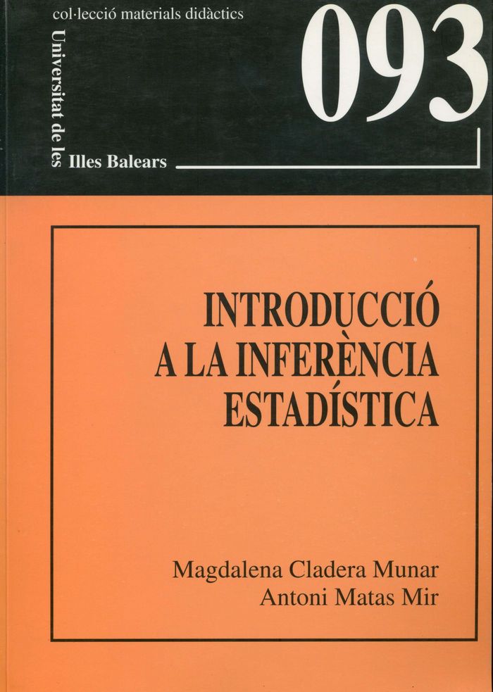 INTRODUCCIO A LA INFERENCIA ESTADISTICA, de CLADERA MUNAR | portada del libro