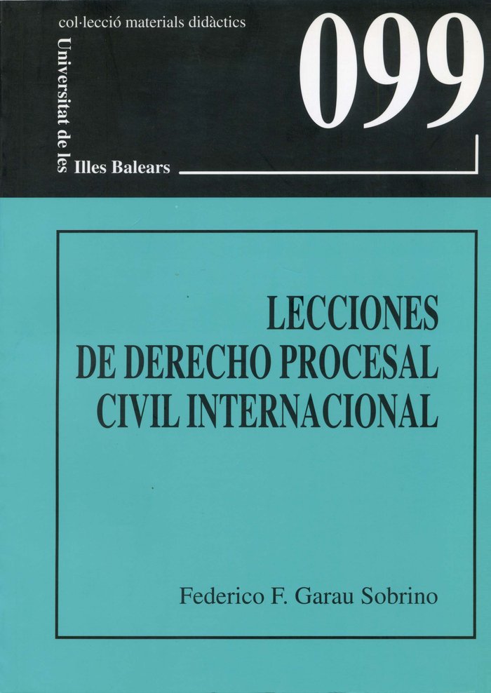 LECCIONES DE DERECHO PROCESAL CIVIL INTERNACIONAL, de GARAU SOBRINO | portada del libro