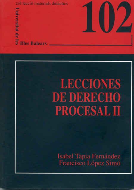 LECCIONES DE DERECHO PROCESAL II, de TAPIA FERNANDEZ | portada del libro