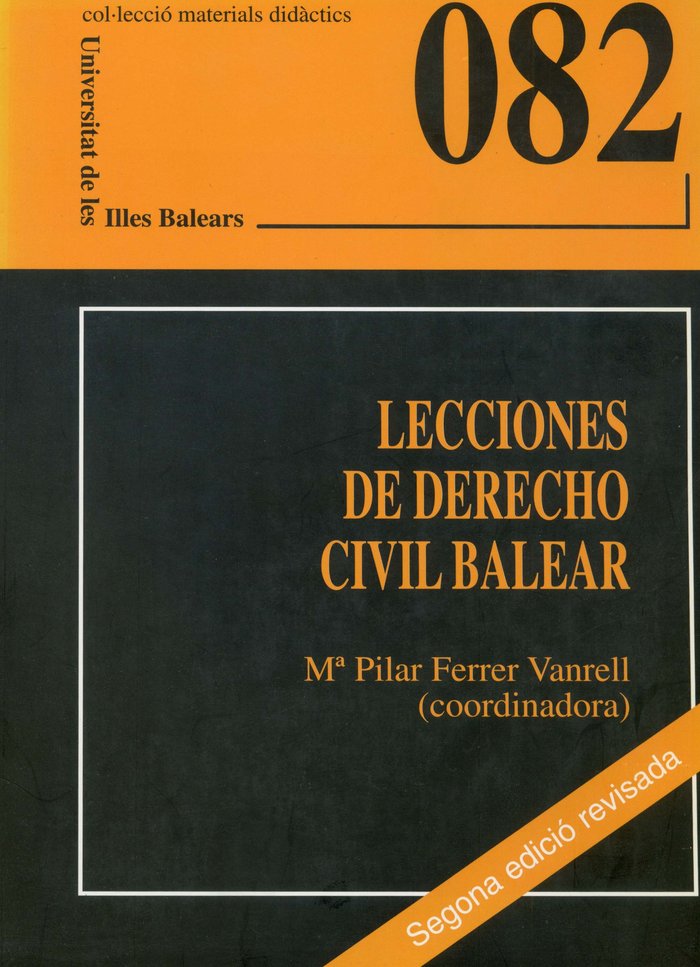 LECCIONES DE DERECHO CIVIL BALEAR, de FERRER VANRELL | portada del libro