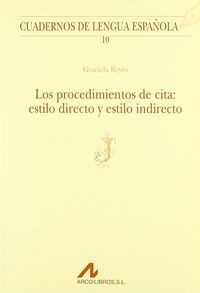 Procedimientos de cita: estilo directo y estilo indirecto (J), de Reyes, Graciela | portada del libro