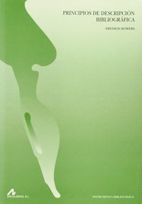 Principios de descripción bibliográfica, de Bowers, Fredson Thayer | portada del libro