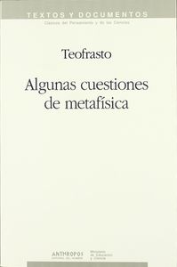 ALGUNAS CUESTIONES DE METAFISICA, de TEOFRASTO | portada del libro