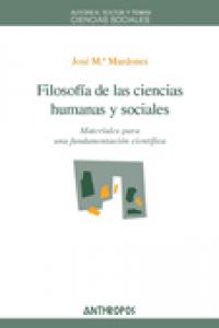 FILOSOFIA DE LAS CIENCIAS HUMANAS Y SOCIALES, de MARDONES,JOSE Mª | portada del libro